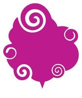 Pink Speech Cloud Vector With White Outline And Shadow Effect And Funky Twirls