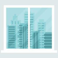 Vector Image Of A City Skyline Behind The Window