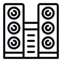 Puppet theater speakers icon outline vector. Stage sound vector