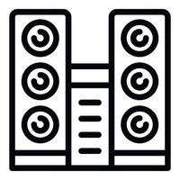 Puppet theater speakers icon outline vector. Stage sound vector