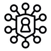 Digital lock icon outline vector. Safety guard vector