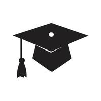 graduation cap, vintage logo concept black and white color, hand drawn illustration vector