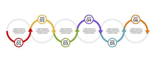 infografia diseño modelo y íconos con 6 6 opciones o 6 6 pasos vector