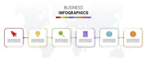 Infographics design template and icons with 6 options or 6 steps vector