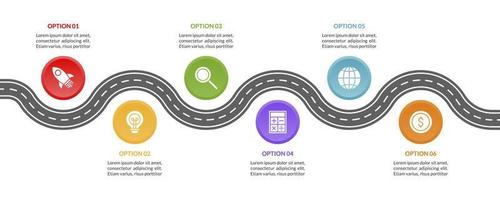 Infographics design template and icons with 6 options or 6 steps vector