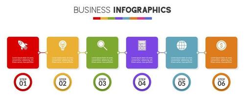 Infographics design template and icons with 6 options or 6 steps vector