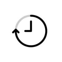 cuarenta cinco minutos reloj contar sencillo vector icono