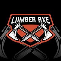 Mascot of Lumber Modern Ax that is suitable for e-sport gaming logo template vector