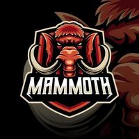 mascota de mamut ese es adecuado para e-sport juego de azar logo modelo vector