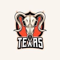 Mascot of wild bull skull that is suitable for e-sport gaming logo template vector