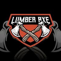 Mascot of Lumber Ax that is suitable for e-sport gaming logo template vector