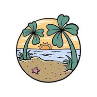 Illustration vector graphic of summer beach clover suitable for tshirt design