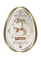 Design mit Ostern Ei mit golden Rahmen Hase mit schön Muster png