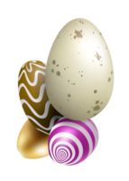 Easter composition with beautiful patterned eggs. png