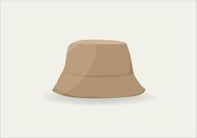 Front of basic bucket hat isolated illustration. Vector bowler hat template