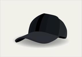 Baseball cap. Baseball cap template front view. Empty mockup sport hat. Black blank cap isolated on white background. Blank template of baseball uniform cap vector