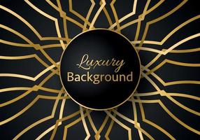 Golden shapes on dark black background. Luxury realistic concept. 3d paper cut style. Vector illustration for design.