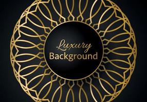 Golden shapes on dark black background. Luxury realistic concept. 3d paper cut style. Vector illustration for design.