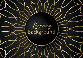 Golden shapes on dark black background. Luxury realistic concept. 3d paper cut style. Vector illustration for design.