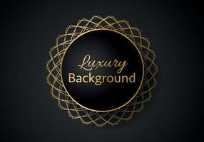 Golden shapes on dark black background. Luxury realistic concept. 3d paper cut style. Vector illustration for design.