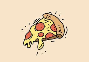 Hand drawing of pizza slice design vector