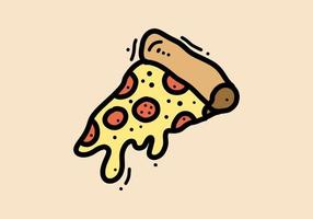 Hand drawing of pizza slice design vector