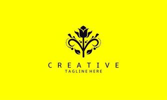 Logo design template. Luxurious, majestic, and beautiful flower logo design. very suitable for logo skincare, fashion, salon, etc. Beautiful flower vector. vector