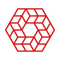 3d outlined hexagon cube logo icon vector. Isometric hexagonal cubic blocks symbol. vector