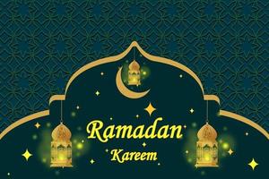 Ramadan month celebration background with lanterns photo