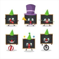 Cartoon character of blackboard with various circus shows vector