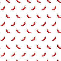 Seamless pattern with red hot chili peppers on white background. vector