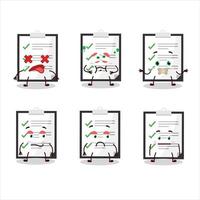 Clipboard with checklist cartoon character with nope expression vector