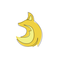 um desenho de linha contínua do ícone do logotipo da empresa cute fox. conceito de identidade de empresa multinacional. ilustração em vetor desenho gráfico de linha única na moda png