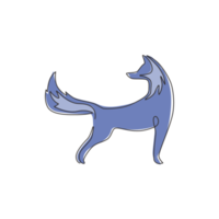 um desenho de linha contínua do ícone do logotipo da empresa cute fox. conceito de identidade de empresa multinacional. ilustração moderna de desenho vetorial de desenho gráfico de linha única png