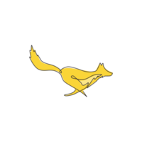 un dibujo de una sola línea de la identidad del logotipo de la empresa cute fox. concepto de icono de zoológico de la ciudad. Ilustración de vector gráfico de diseño de dibujo de línea continua dinámica png