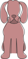 un dessin au trait continu d'une simple icône de chien chiot beagle mignon. mammifères animal logo emblème vecteur concept. illustration graphique de conception de dessin à une seule ligne à la mode png