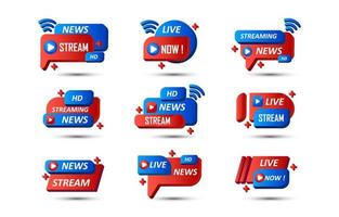 Live Streaming Label Set vector