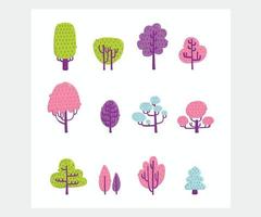 Cartoon Doodle Trees Illustration vector