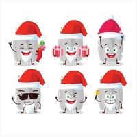 Papa Noel claus emoticones con vaso de lápiz dibujos animados personaje vector