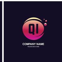 QI initial logo With Colorful Circle template vector