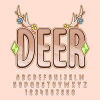 decorative deer editable text effect vector design