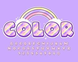 decorative rainbow editable text effect vector design