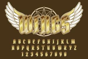 decorative wings editable text effect vector design