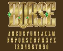 decorative gold horse editable text effect vector design