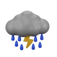 relâmpago chuva 3d ícones png