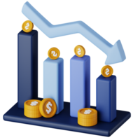 3d illustrazione finanza perdita oggetto png