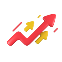 Growth arrow 3D illustration png