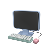 PC bureau ordinateur 3d illustration png