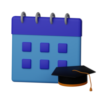 Graduation Date 3D Icon Illustration png