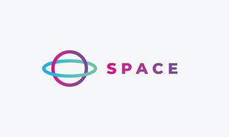 Circle logo vector link connection space concept design minimalism astronomy galaxy planet satellite symbol